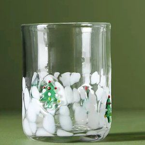 Anthropologie  Festive Icon Christmas Holiday Tree Juice Glass